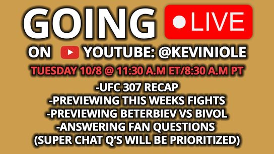Live Q&A on my YouTube channel Tuesday at 11:30 a.m. ET/8:30 a.m. PT taken Las Vegas (UFC). Photo by Nestor Reyes/Creative Nestor Solutions